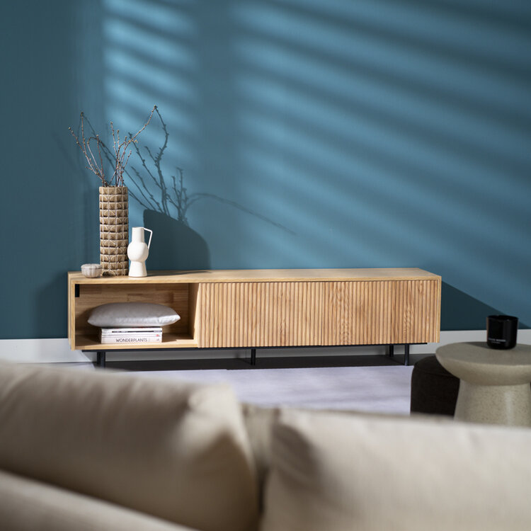 Meuble tv Ray chêne blanc 180 cm