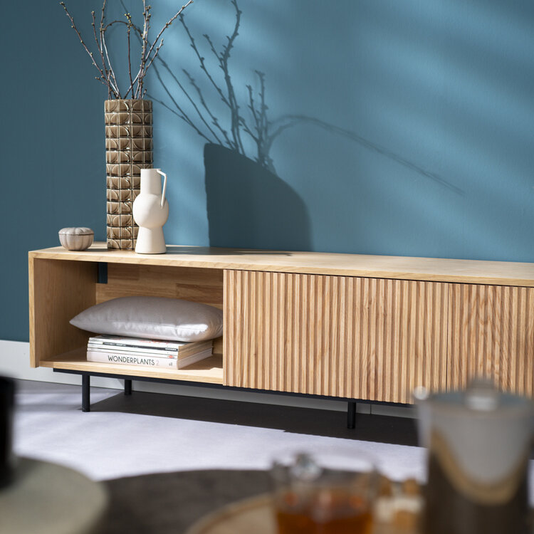 Meuble tv Ray chêne blanc 180 cm