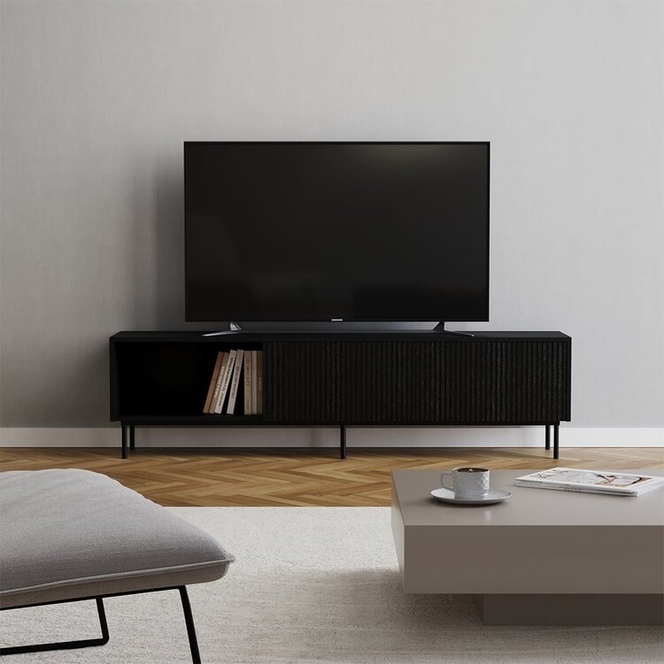 Meuble tv Ray chêne noir 180 cm