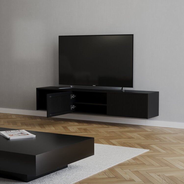 Meuble tv Ray chêne noir 180 cm