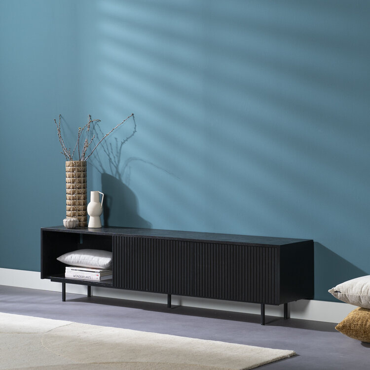 Meuble tv Ray chêne noir 180 cm