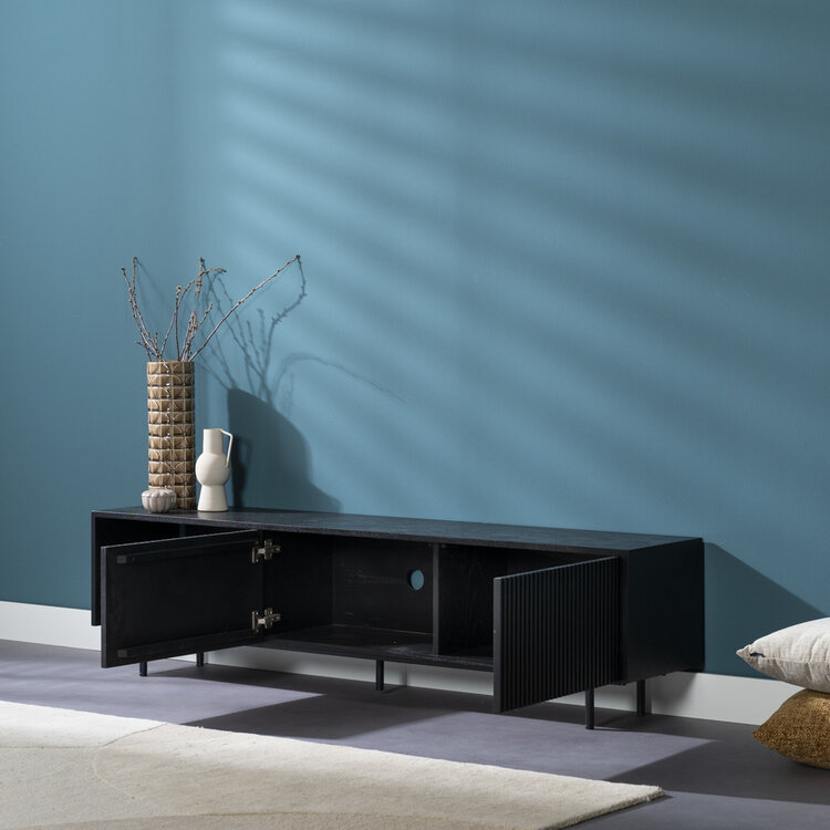 Meuble tv Ray chêne noir 180 cm