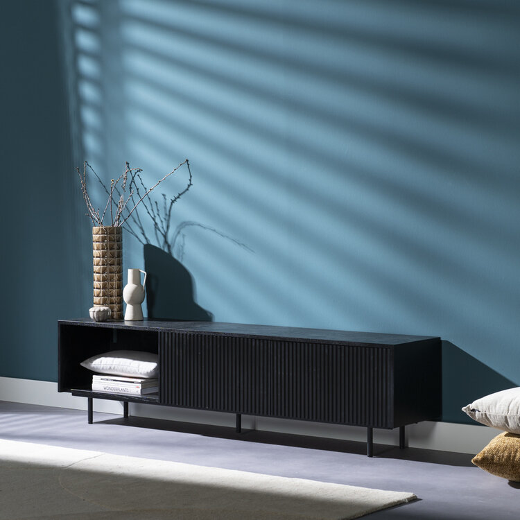 Meuble tv Ray chêne noir 180 cm