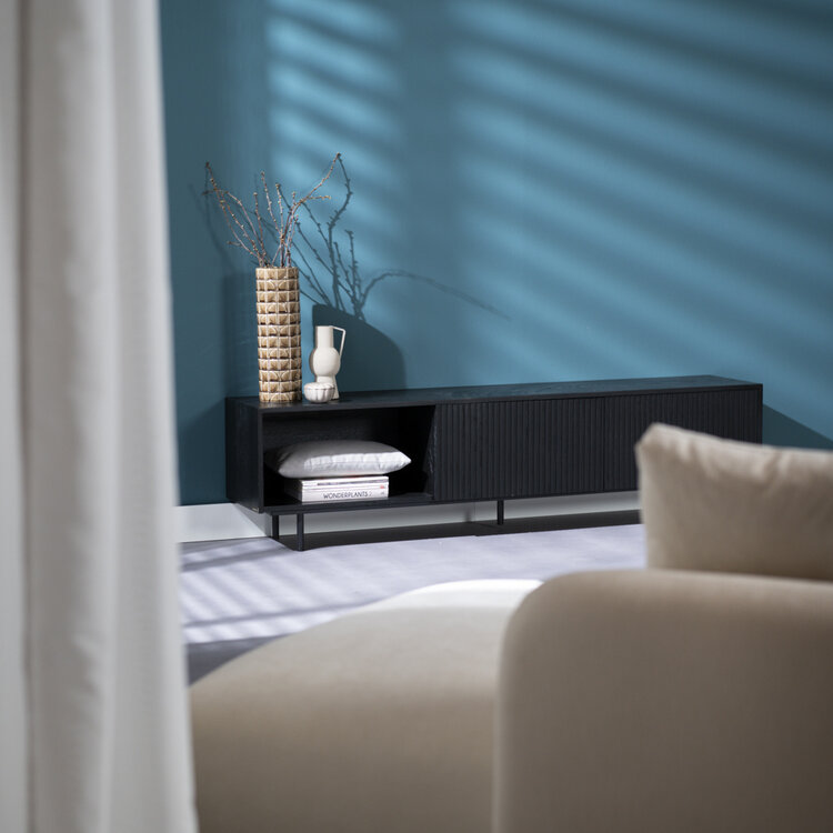 Meuble tv Ray chêne noir 180 cm