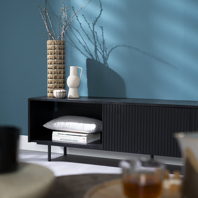 Meuble tv Ray chêne noir 180 cm