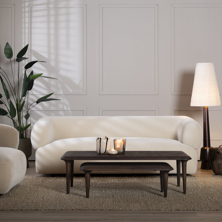 Canapé velours 3 places Palermo beige