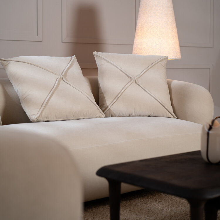 Canapé velours 3 places Palermo beige