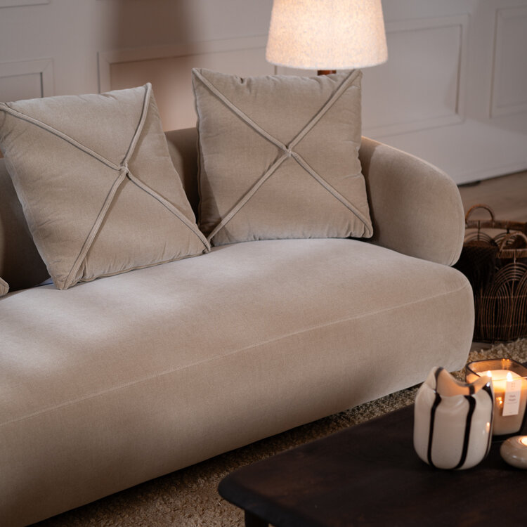 Canapé velours 3 places Palermo taupe