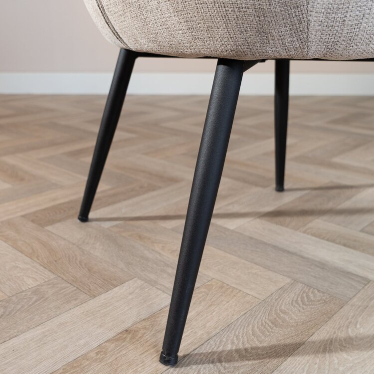 Chaise de salle à manger scandinave Lars tissu recyclé taupe