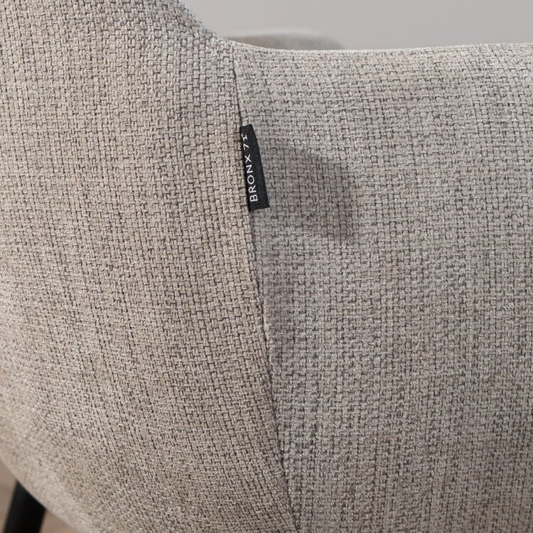 Chaise de salle à manger scandinave Lars tissu recyclé taupe