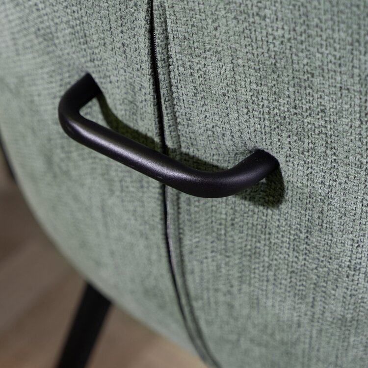 Chaise de salle à manger scandinave Lars tissu recyclé vert