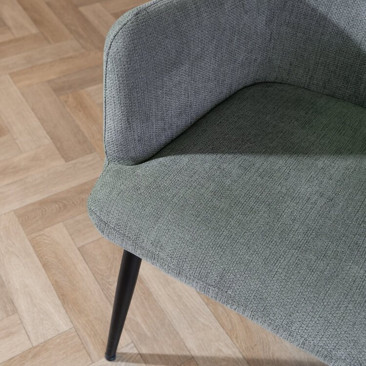 Chaise de salle à manger scandinave Lars tissu recyclé vert