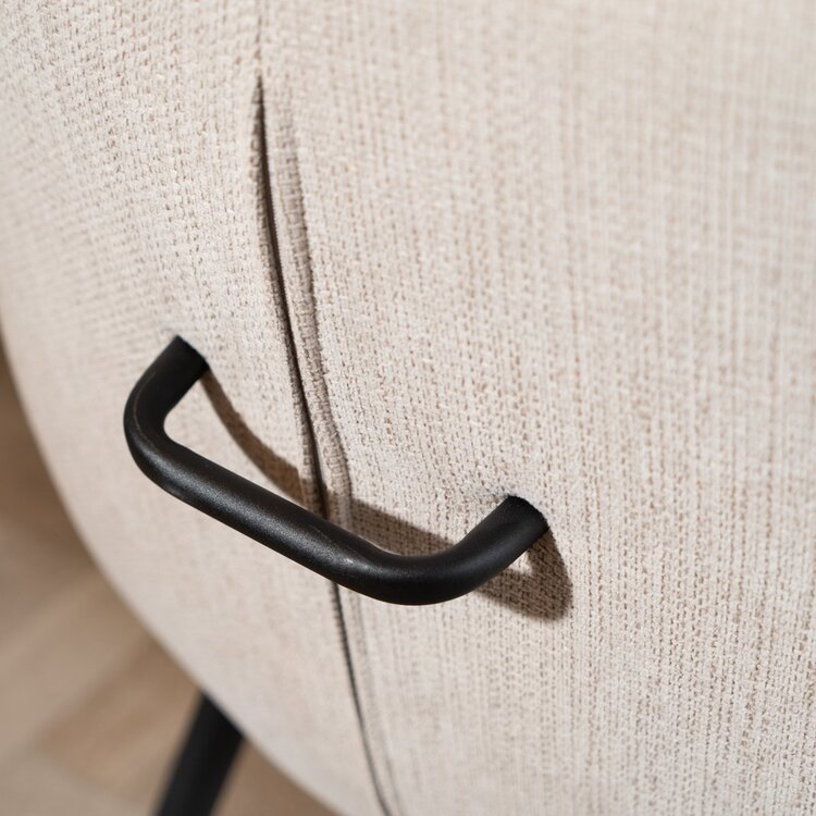 Chaise de salle à manger scandinave Lars tissu recyclé beige