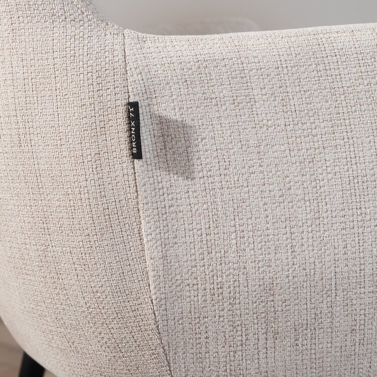 Chaise de salle à manger scandinave Lars tissu recyclé beige