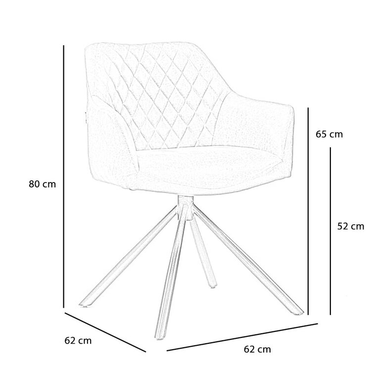 Chaise de salle à manger industrielle Dex en éco-cuir cognac