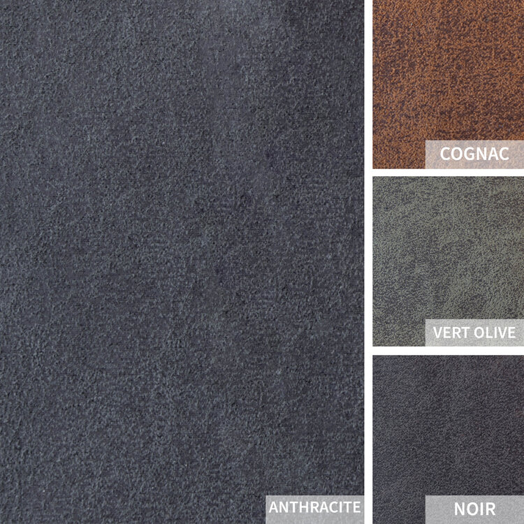 Chaise de salle à manger industrielle Dex en éco-cuir anthracite