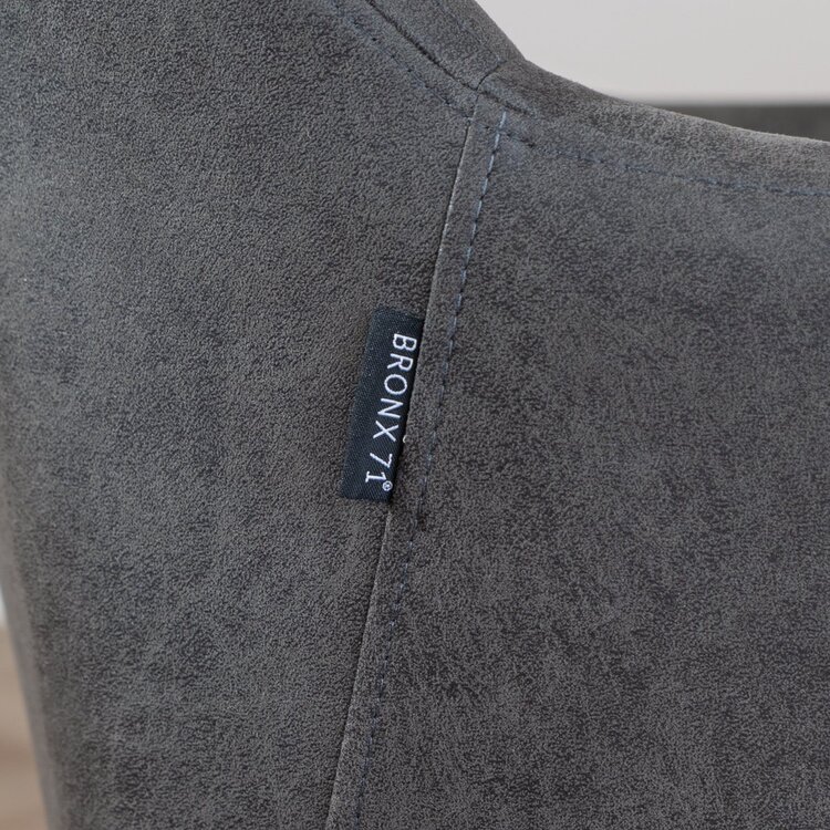 Chaise de salle à manger avec roulettes Levi anthracite eco-cuir