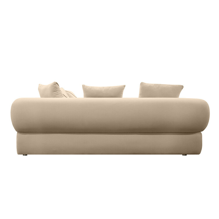 Canapé d'angle gauche velours Palermo beige