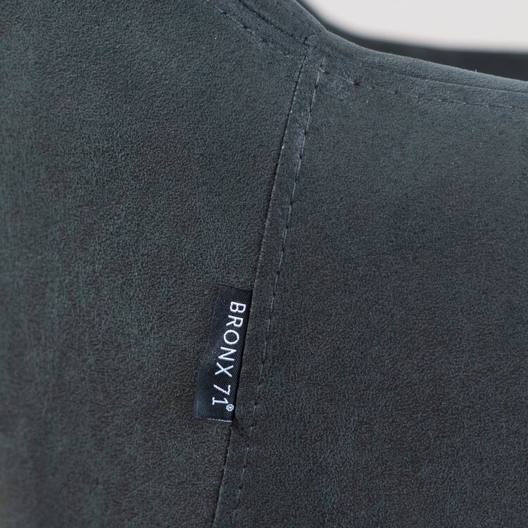 Chaise de salle à manger avec roulettes Levi noir eco-cuir