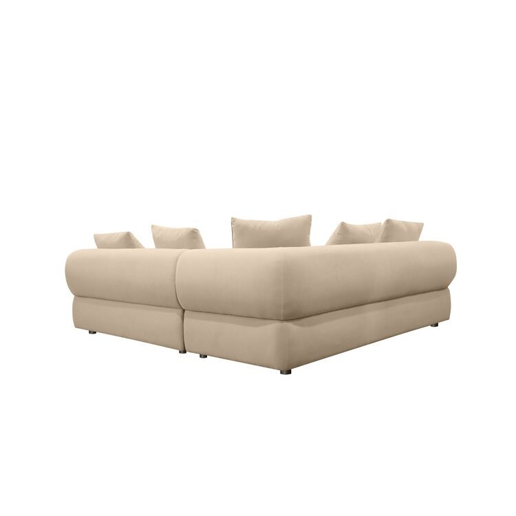 Canapé d'angle droit velours Palermo beige
