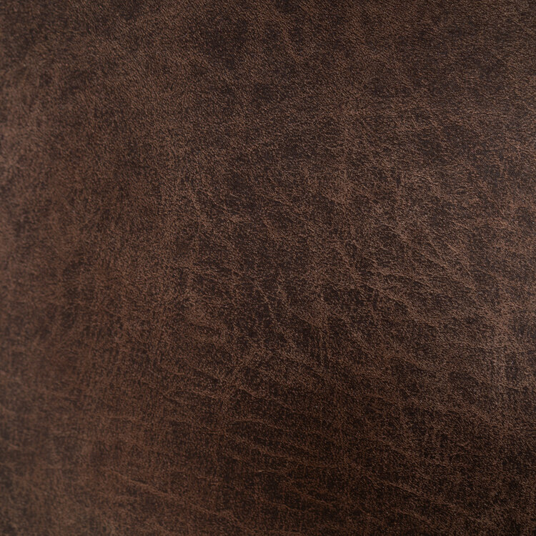 Canapé d'angle industriel Memphis éco-cuir brun droit