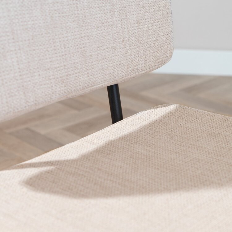 Chaise de salle à manger scandinave Espen en tissu recyclé beige