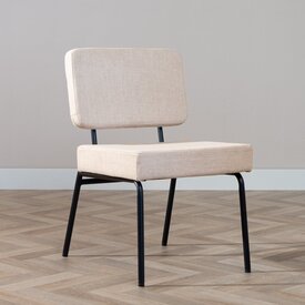 Chaise de salle à manger scandinave Espen en tissu recyclé beige