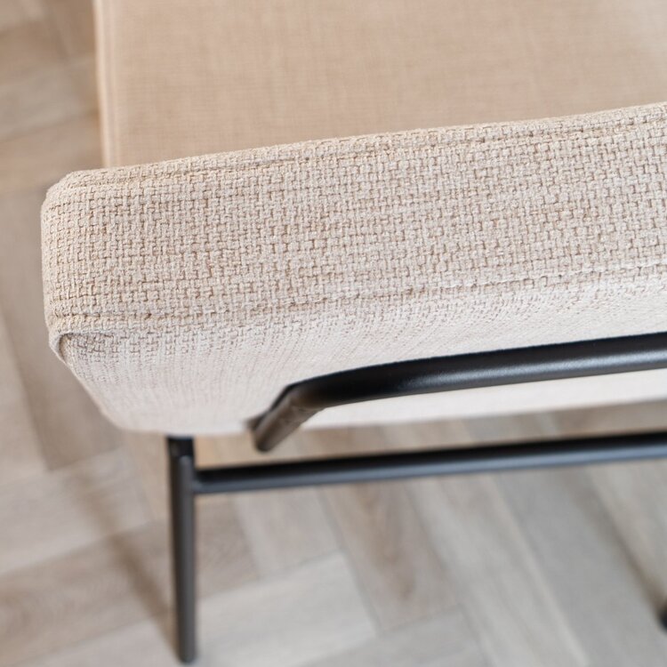 Chaise de salle à manger scandinave Espen en tissu recyclé beige