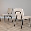 Chaise de salle à manger scandinave Espen en tissu recyclé beige