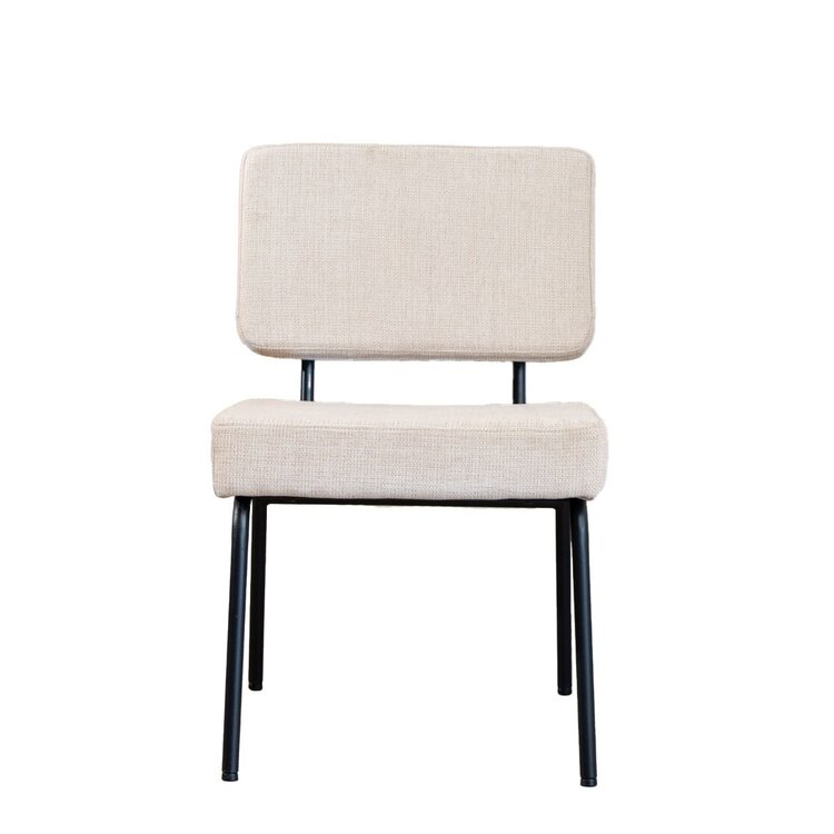 Chaise de salle à manger scandinave Espen en tissu recyclé beige