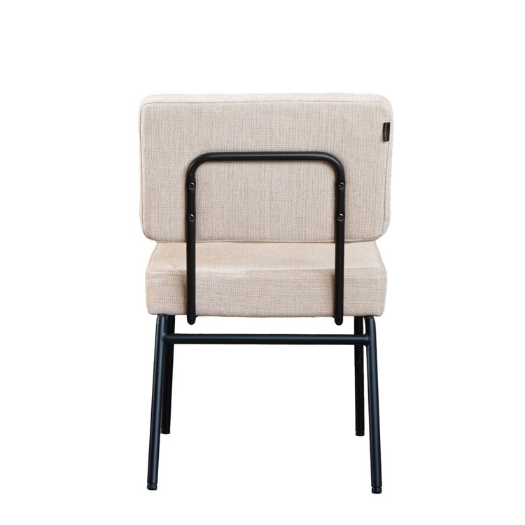 Chaise de salle à manger scandinave Espen en tissu recyclé beige