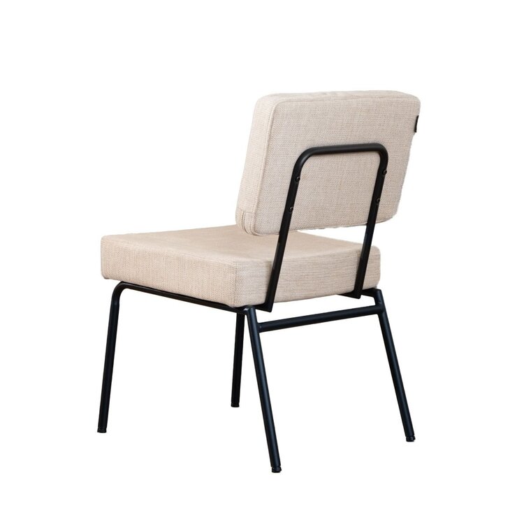 Chaise de salle à manger scandinave Espen en tissu recyclé beige