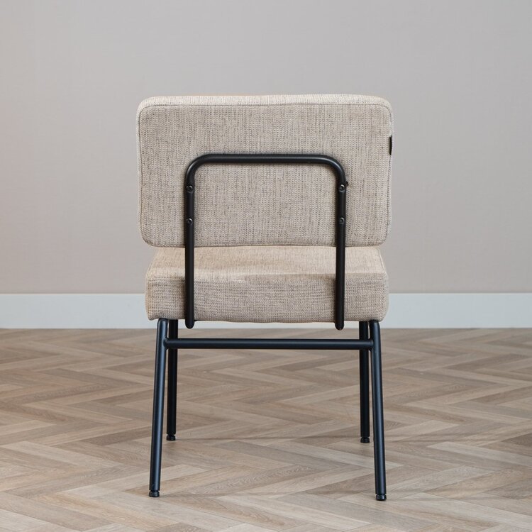 Chaise de salle à manger scandinave Espen en tissu recyclé taupe