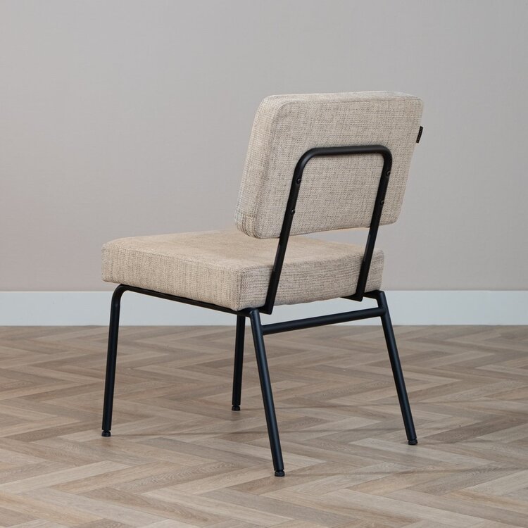 Chaise de salle à manger scandinave Espen en tissu recyclé taupe