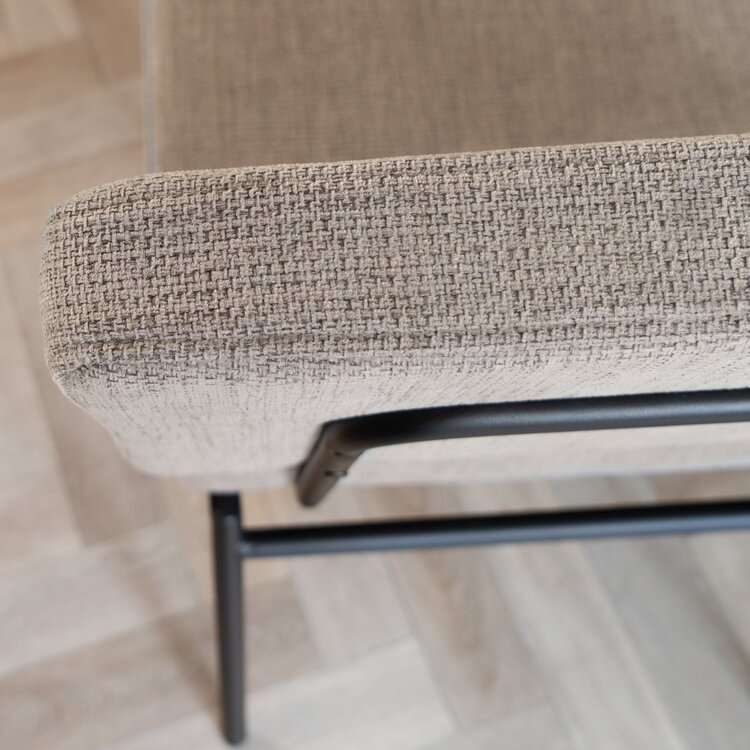 Chaise de salle à manger scandinave Espen en tissu recyclé taupe