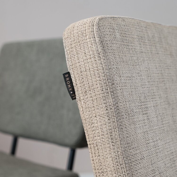 Chaise de salle à manger scandinave Espen en tissu recyclé taupe