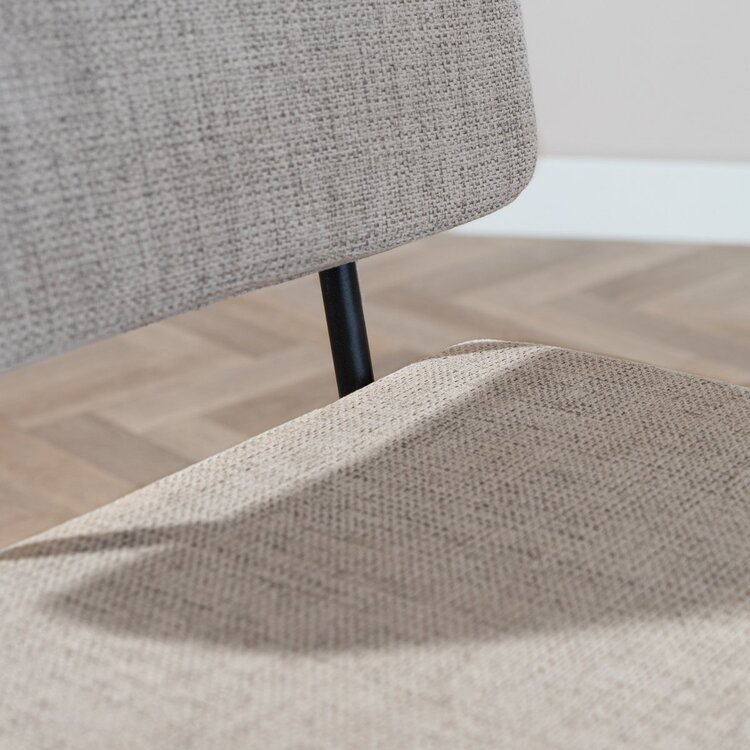Chaise de salle à manger scandinave Espen en tissu recyclé taupe