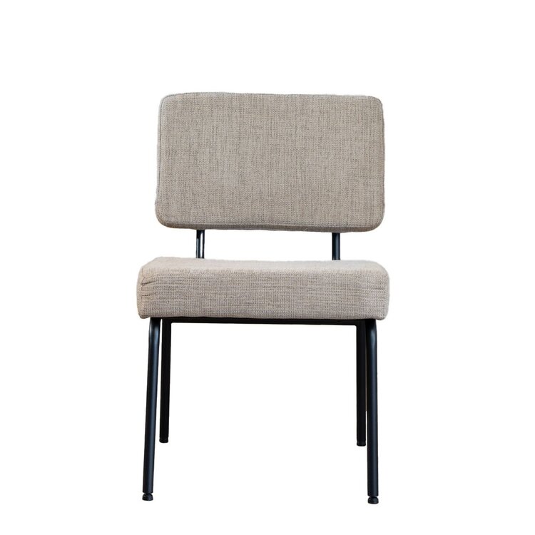 Chaise de salle à manger scandinave Espen en tissu recyclé taupe