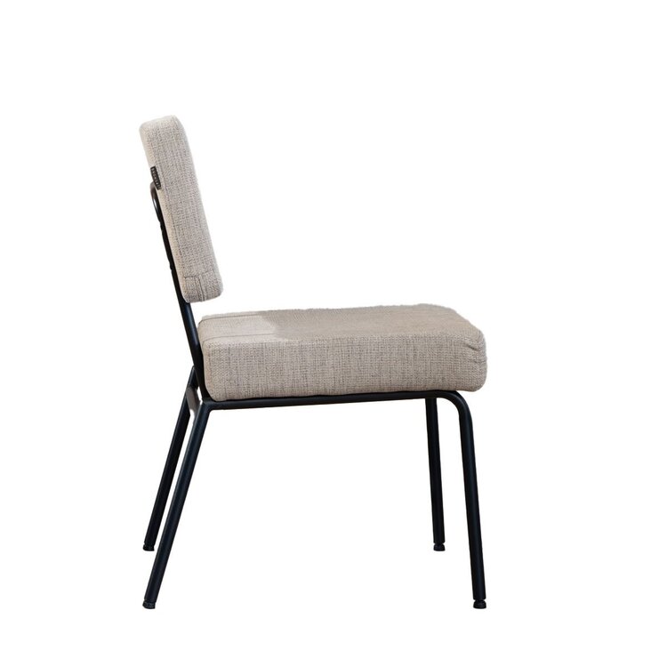 Chaise de salle à manger scandinave Espen en tissu recyclé taupe