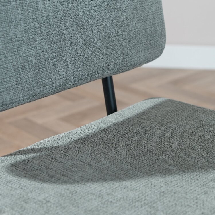 Chaise de salle à manger scandinave Espen en tissu recyclé vert