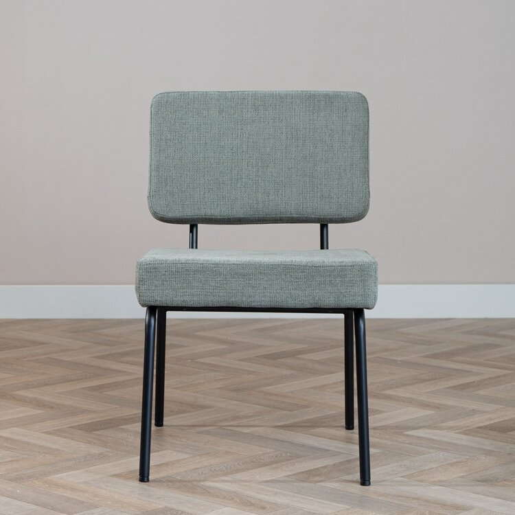 Chaise de salle à manger scandinave Espen en tissu recyclé vert