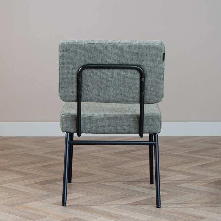 Chaise de salle à manger scandinave Espen en tissu recyclé vert