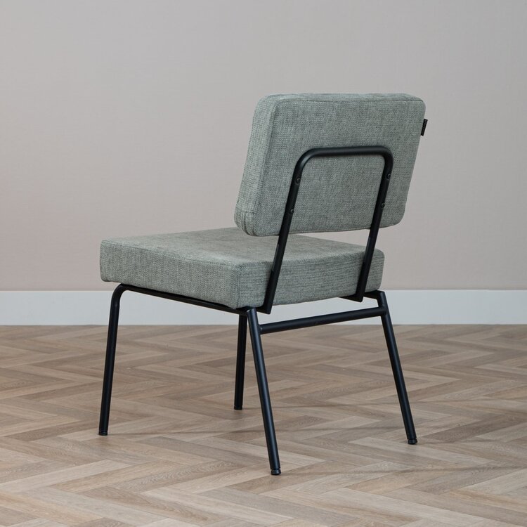 Chaise de salle à manger scandinave Espen en tissu recyclé vert