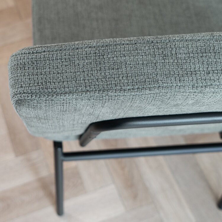 Chaise de salle à manger scandinave Espen en tissu recyclé vert