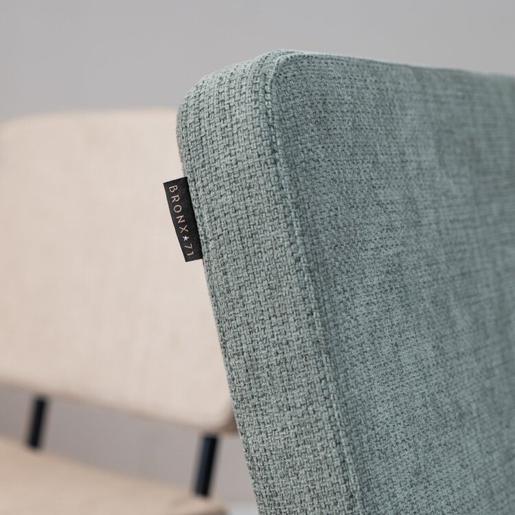 Chaise de salle à manger scandinave Espen en tissu recyclé vert