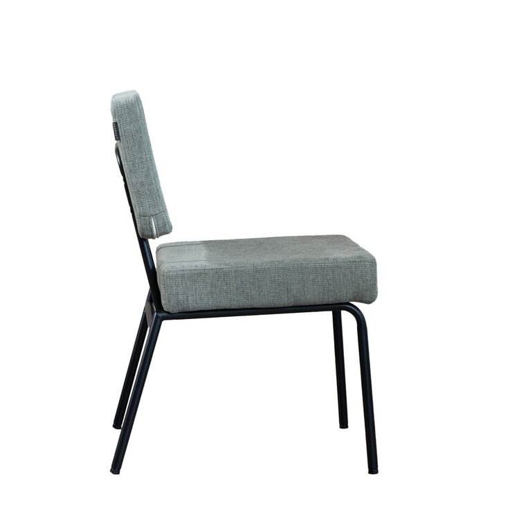 Chaise de salle à manger scandinave Espen en tissu recyclé vert