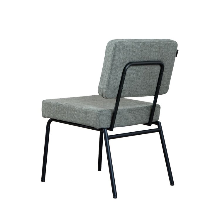 Chaise de salle à manger scandinave Espen en tissu recyclé vert