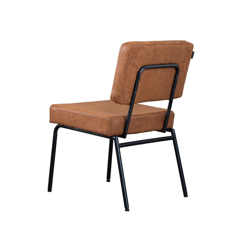 Chaise de salle à manger industrielle Espen cognac éco-cuir