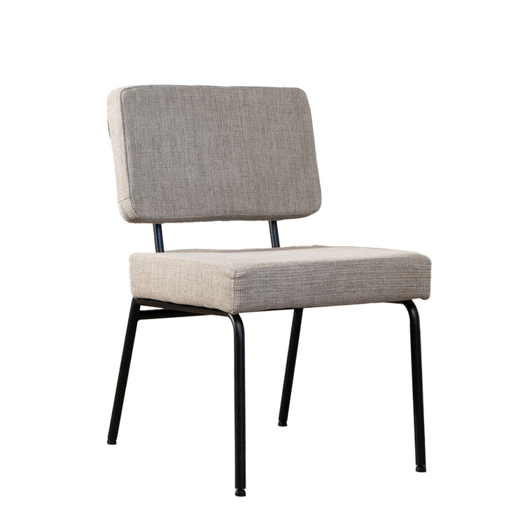 Chaise de salle à manger scandinave Espen en tissu recyclé taupe