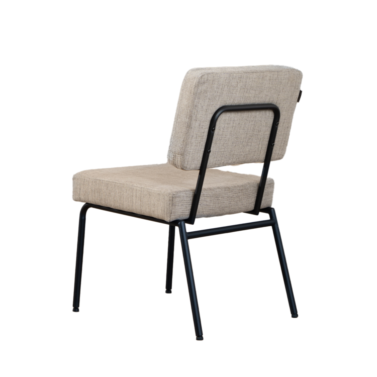 Chaise de salle à manger scandinave Espen en tissu recyclé taupe